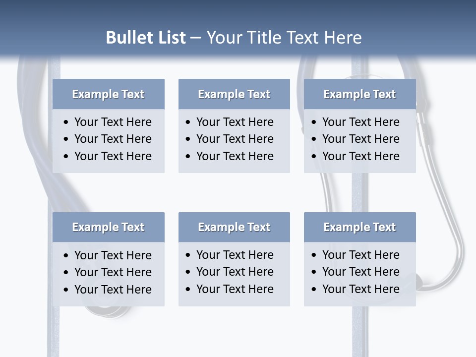 Medical Clipboard With Blank Paper For Messages And A Stethoscope PowerPoint Template