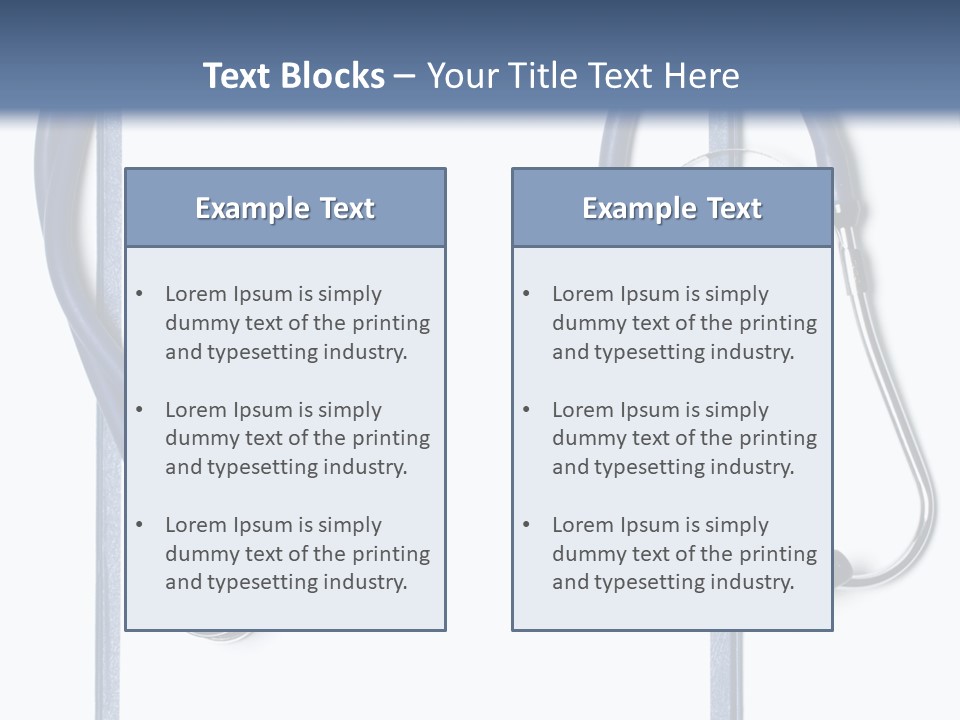 Medical Clipboard With Blank Paper For Messages And A Stethoscope PowerPoint Template