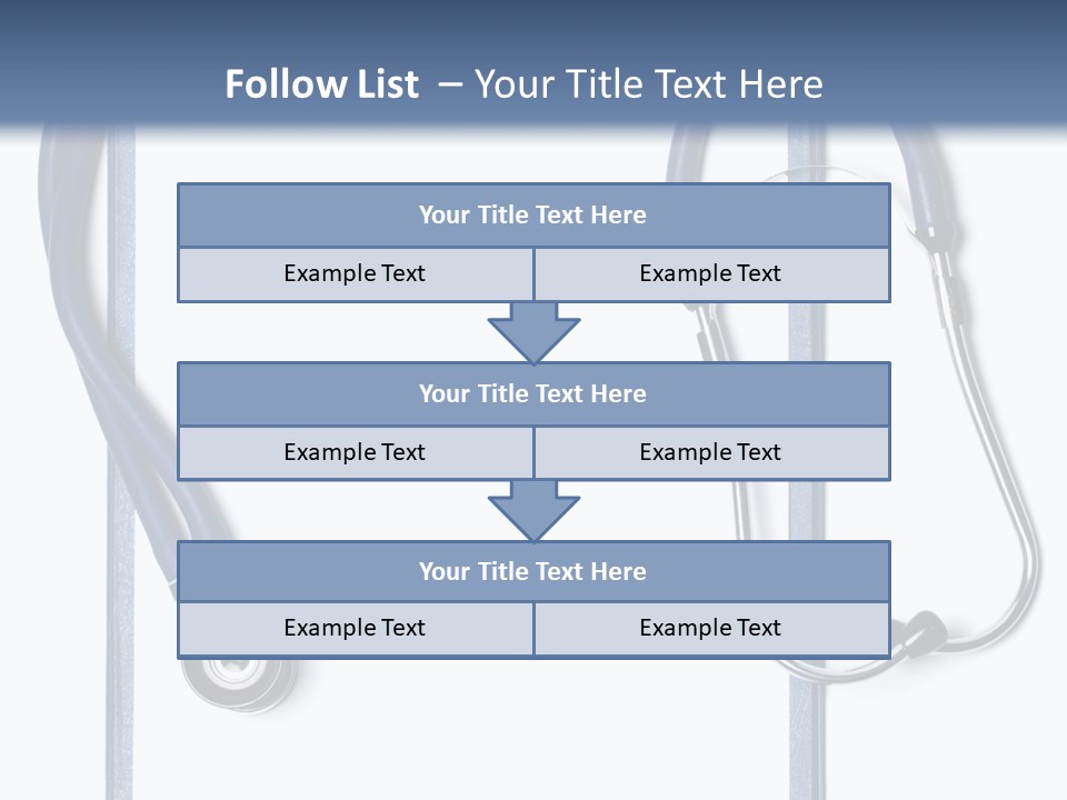 Medical Clipboard With Blank Paper For Messages And A Stethoscope PowerPoint Template