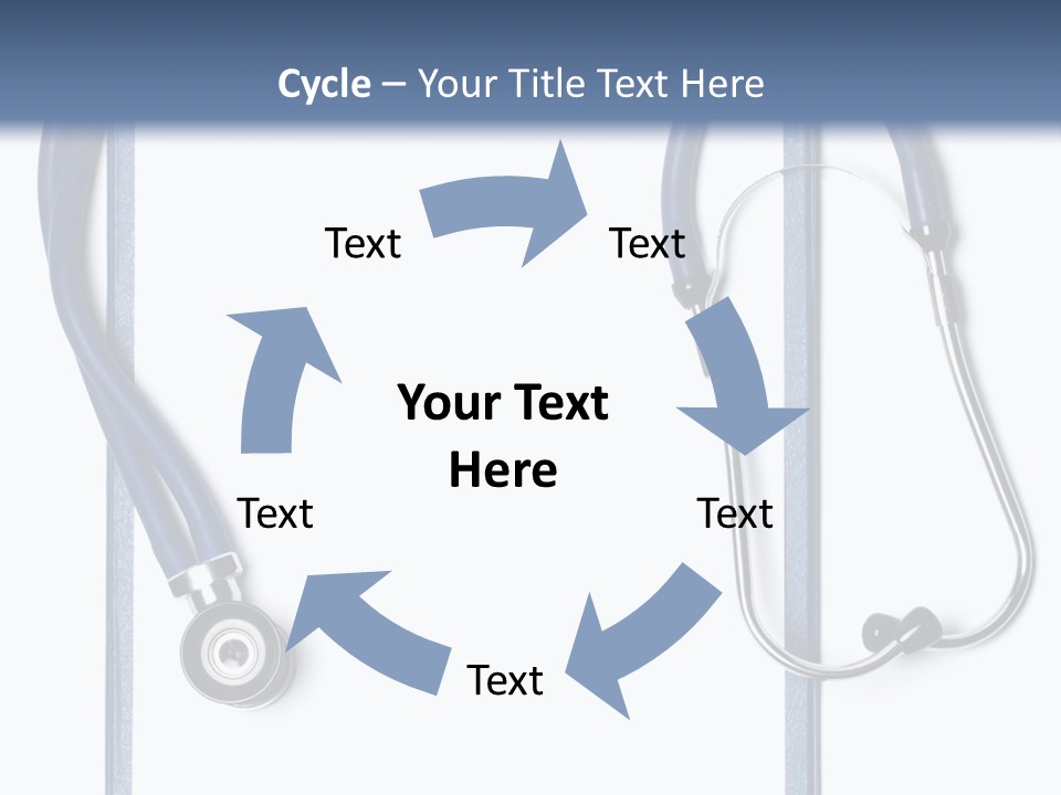 Medical Clipboard With Blank Paper For Messages And A Stethoscope PowerPoint Template