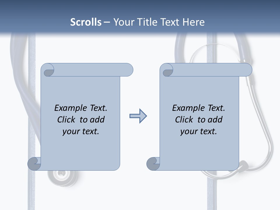 Medical Clipboard With Blank Paper For Messages And A Stethoscope PowerPoint Template