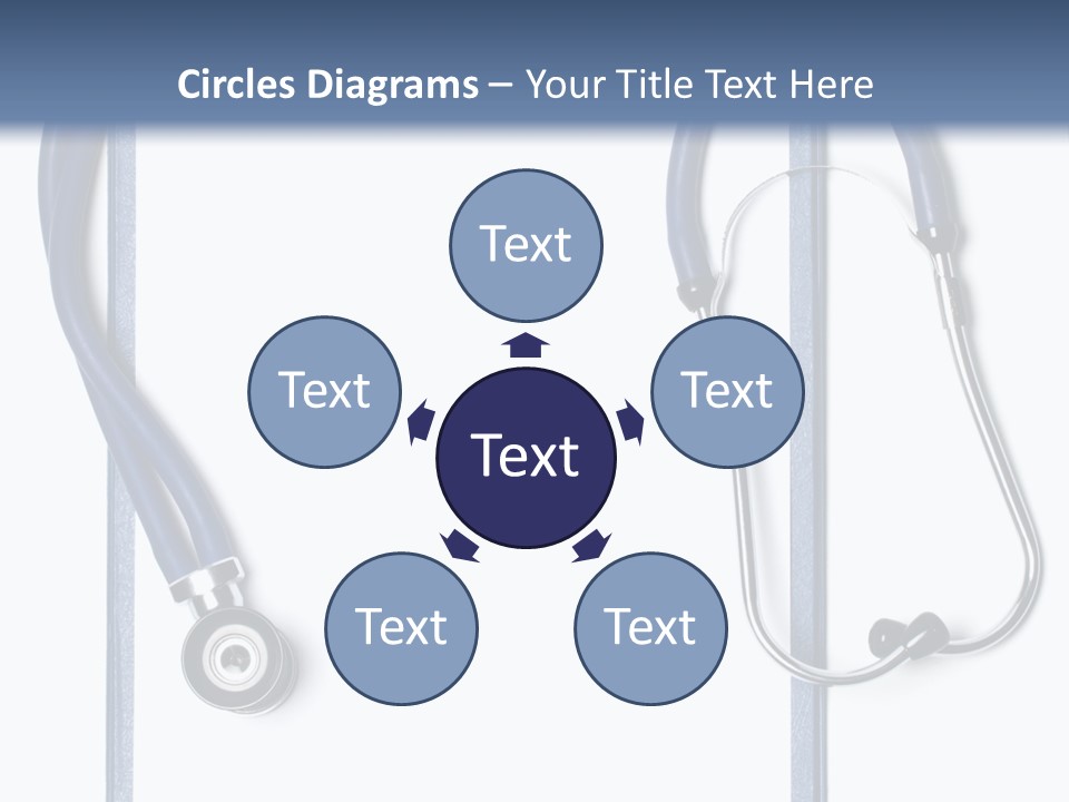 Medical Clipboard With Blank Paper For Messages And A Stethoscope PowerPoint Template