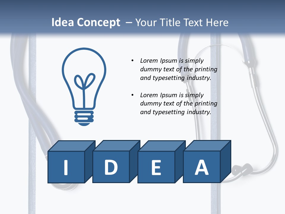 Medical Clipboard With Blank Paper For Messages And A Stethoscope PowerPoint Template