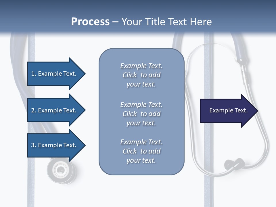 Medical Clipboard With Blank Paper For Messages And A Stethoscope PowerPoint Template