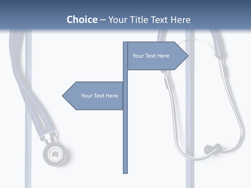 Medical Clipboard With Blank Paper For Messages And A Stethoscope PowerPoint Template