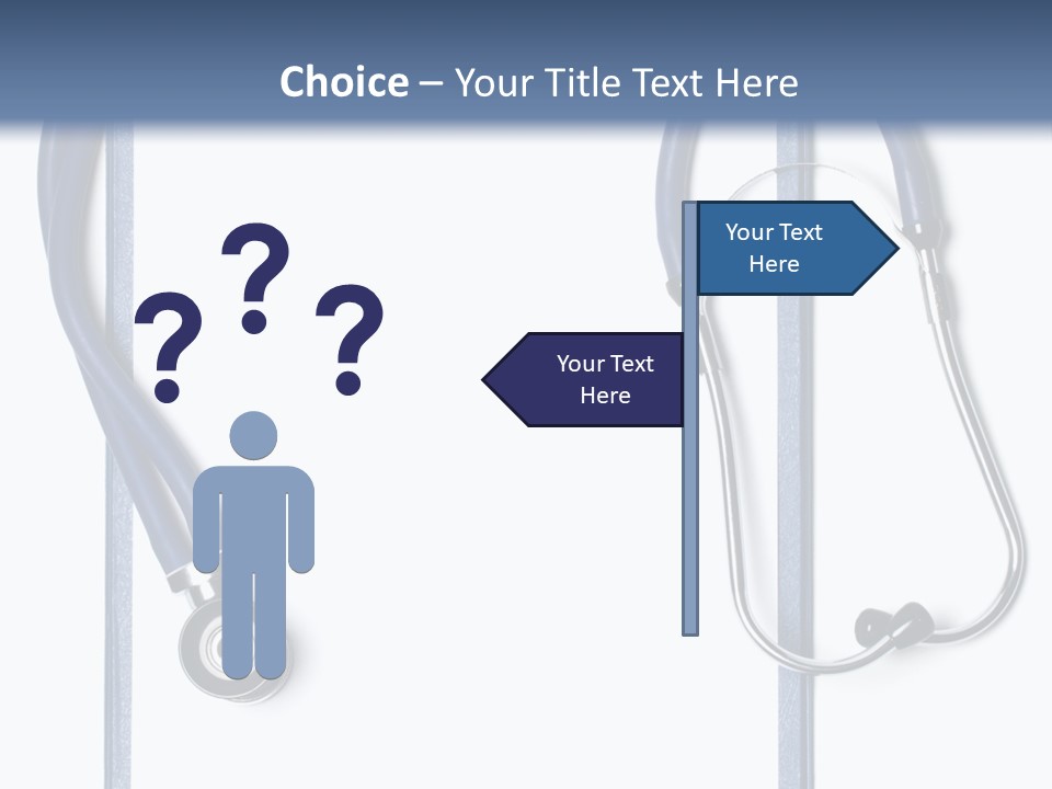 Medical Clipboard With Blank Paper For Messages And A Stethoscope PowerPoint Template