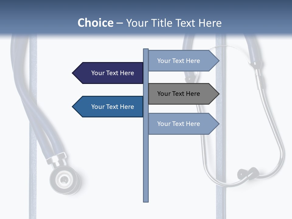 Medical Clipboard With Blank Paper For Messages And A Stethoscope PowerPoint Template