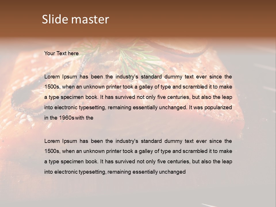 Salmon Grilled On Cedar Plank PowerPoint Template