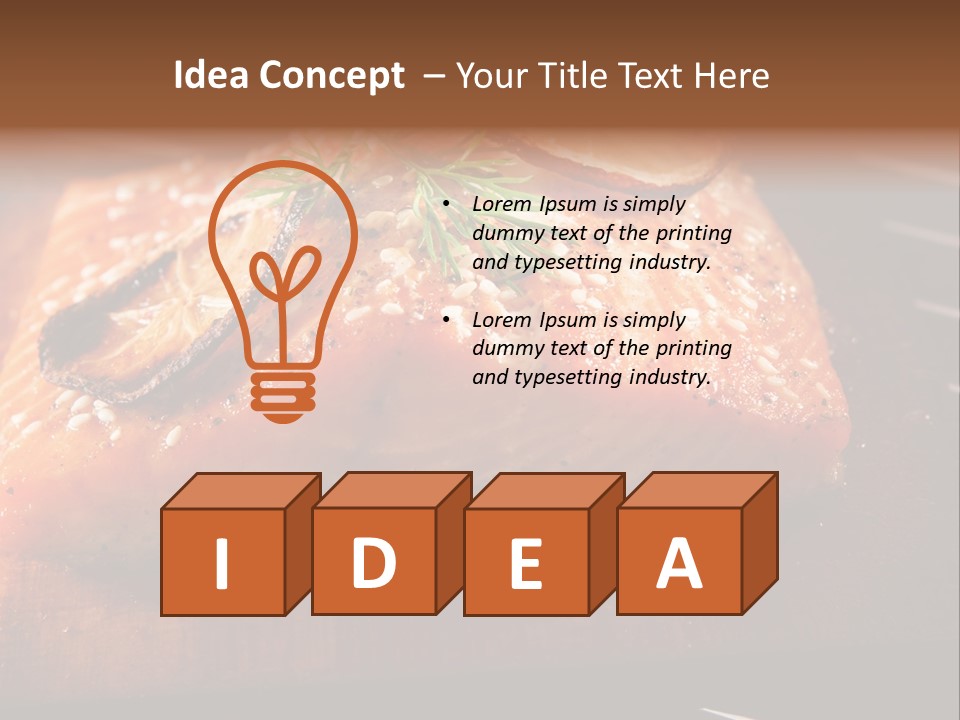 Salmon Grilled On Cedar Plank PowerPoint Template