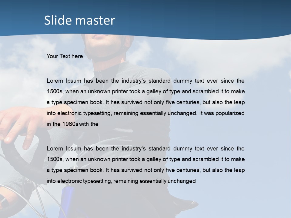 A Man Riding A Bike On A Sunny Day PowerPoint Template