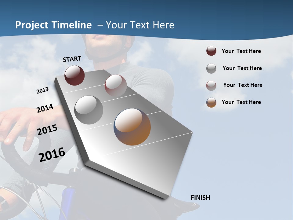 A Man Riding A Bike On A Sunny Day PowerPoint Template