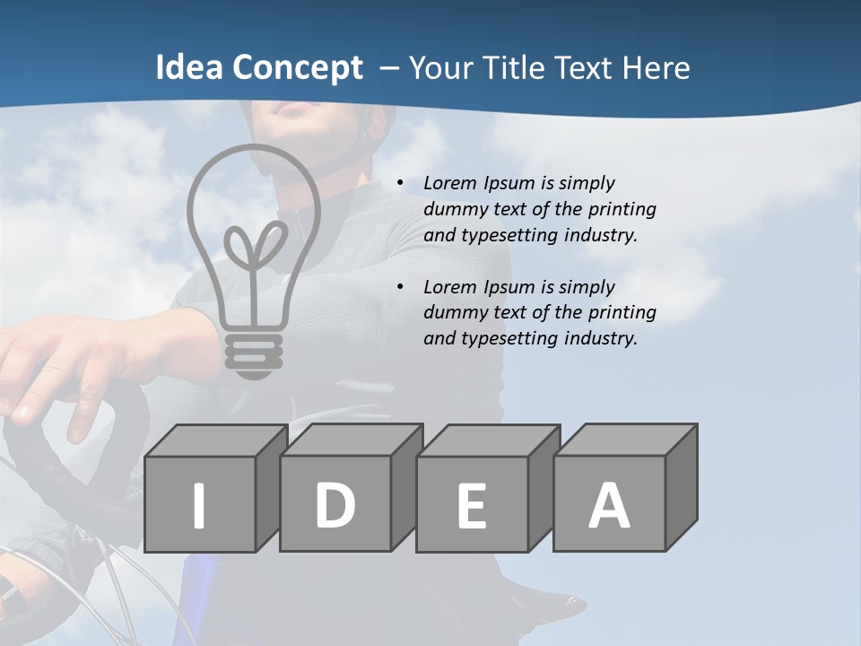 A Man Riding A Bike On A Sunny Day PowerPoint Template