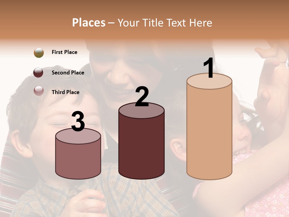 Mother, Daughter And Son PowerPoint Template