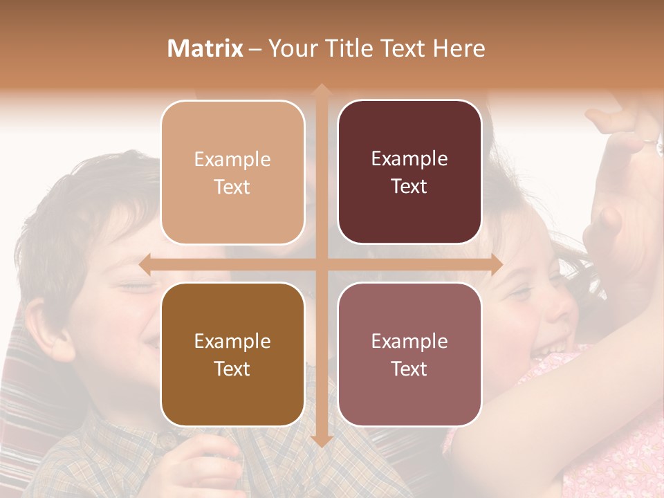 Mother, Daughter And Son PowerPoint Template