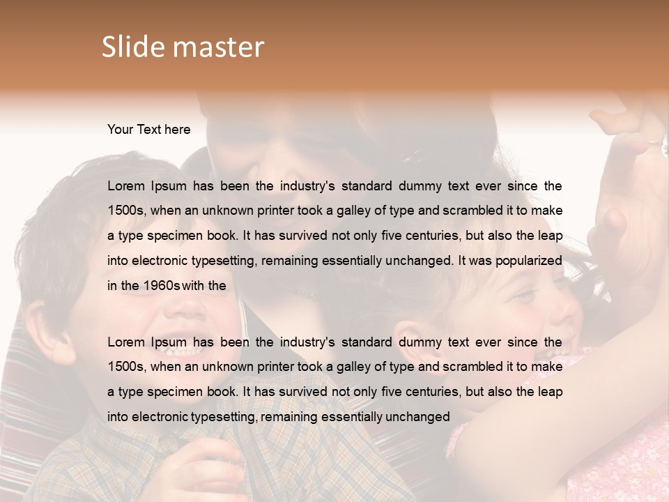 Mother, Daughter And Son PowerPoint Template