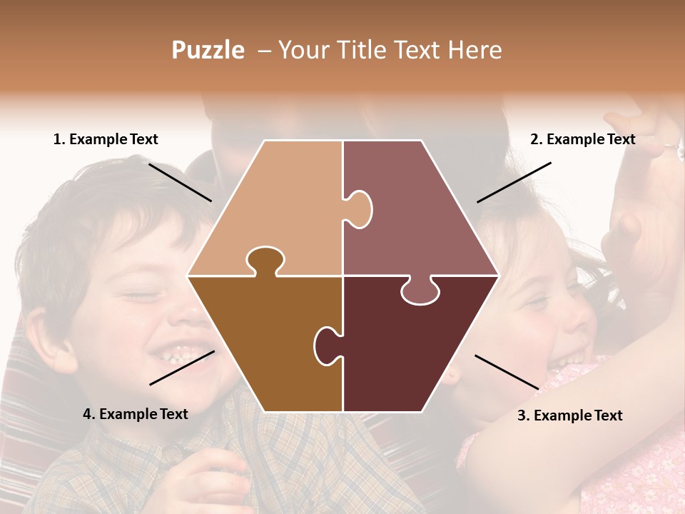 Mother, Daughter And Son PowerPoint Template