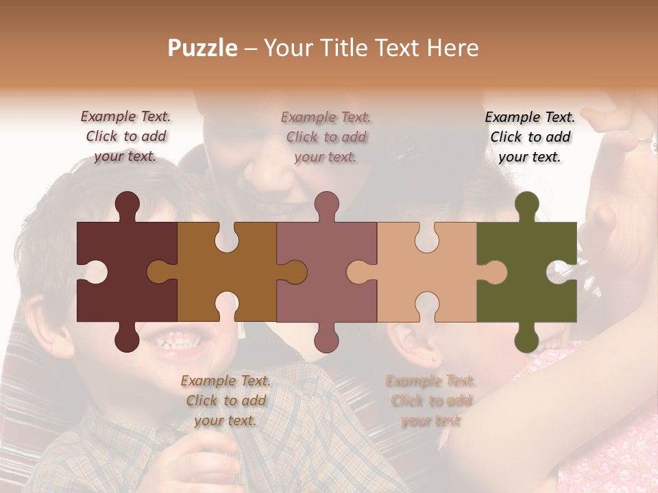 Mother, Daughter And Son PowerPoint Template