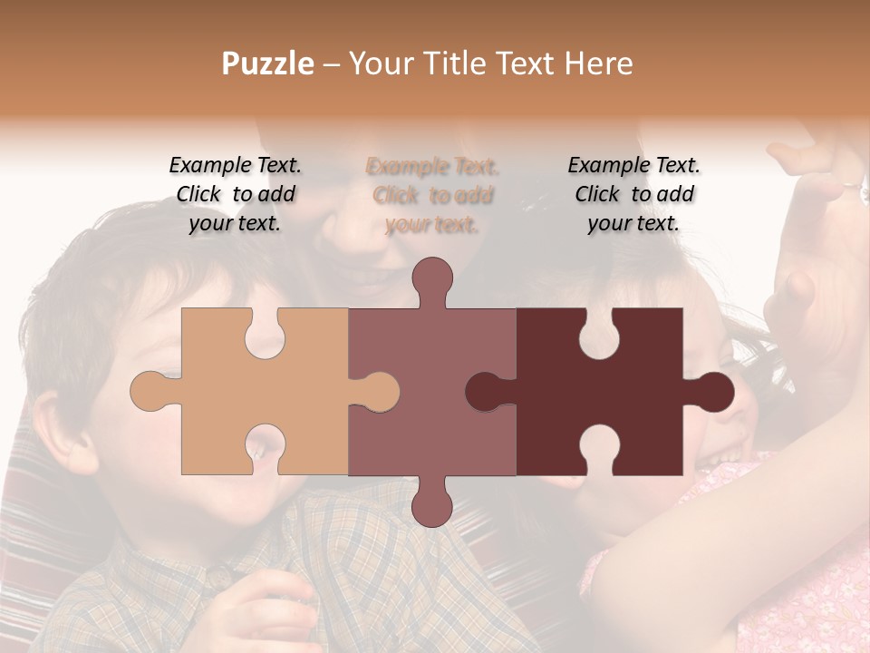 Mother, Daughter And Son PowerPoint Template