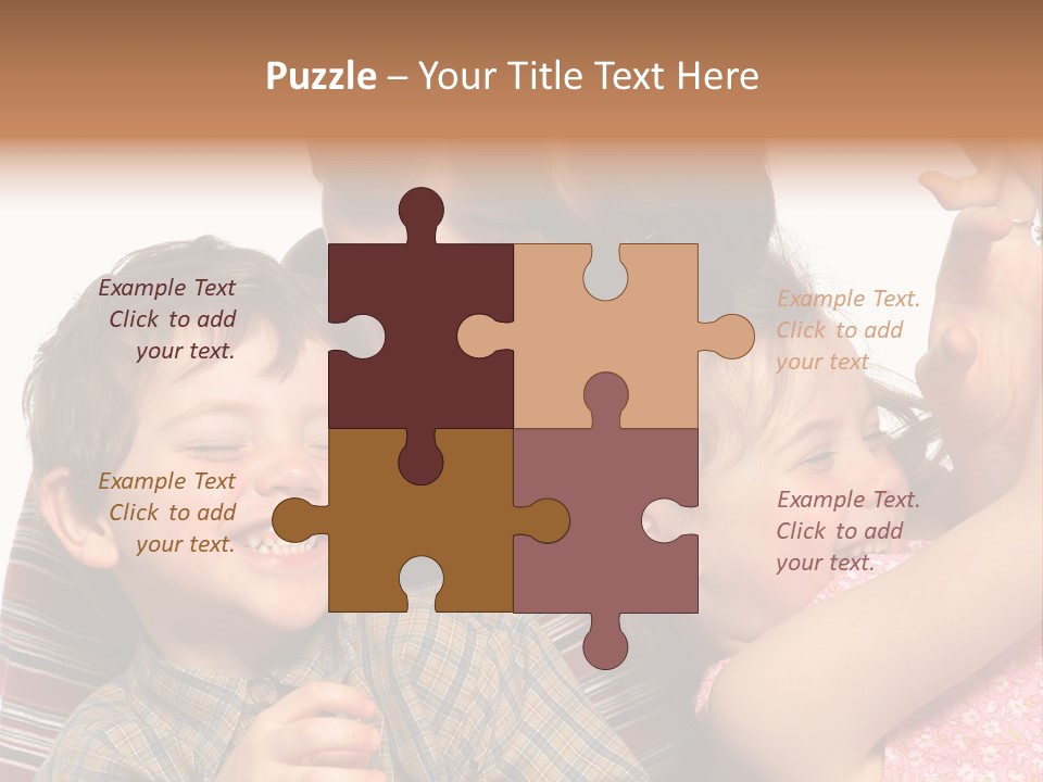 Mother, Daughter And Son PowerPoint Template