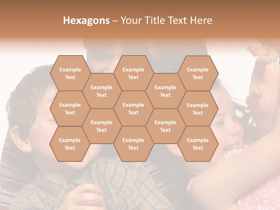 Mother, Daughter And Son PowerPoint Template