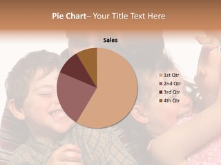 Mother, Daughter And Son PowerPoint Template