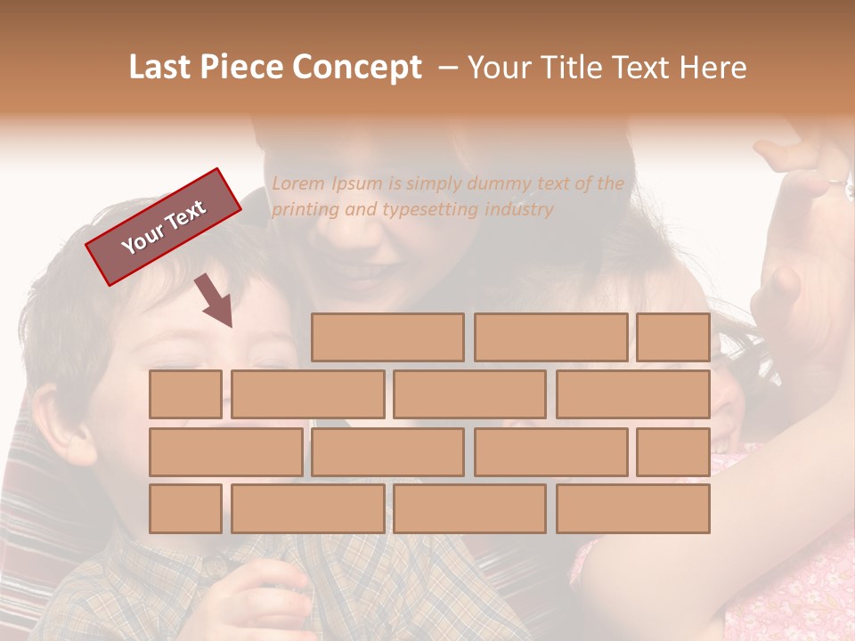 Mother, Daughter And Son PowerPoint Template