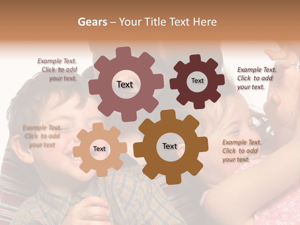 Mother, Daughter And Son PowerPoint Template