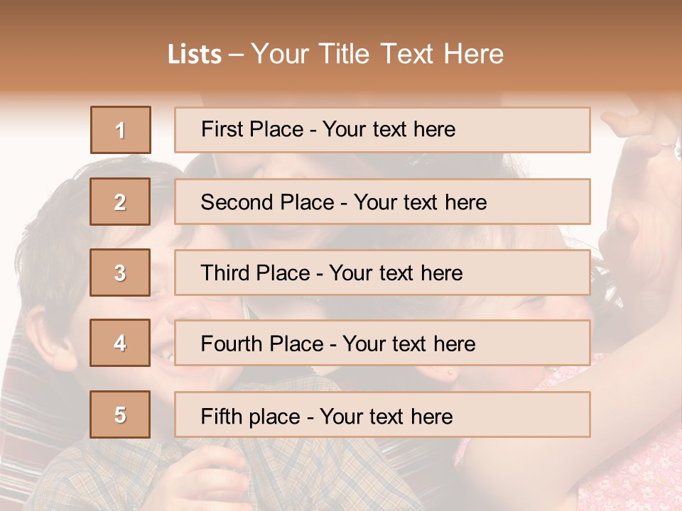Mother, Daughter And Son PowerPoint Template