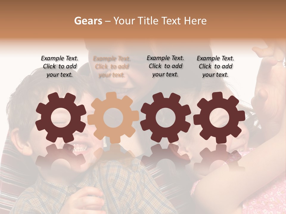 Mother, Daughter And Son PowerPoint Template