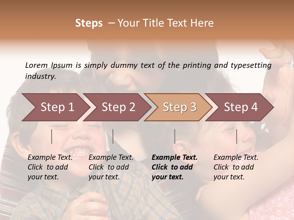 Mother, Daughter And Son PowerPoint Template