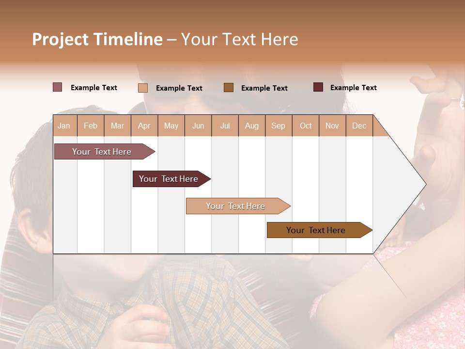 Mother, Daughter And Son PowerPoint Template