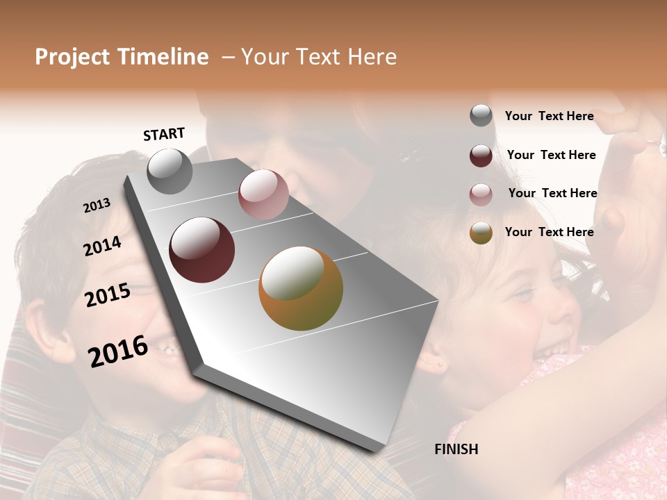 Mother, Daughter And Son PowerPoint Template