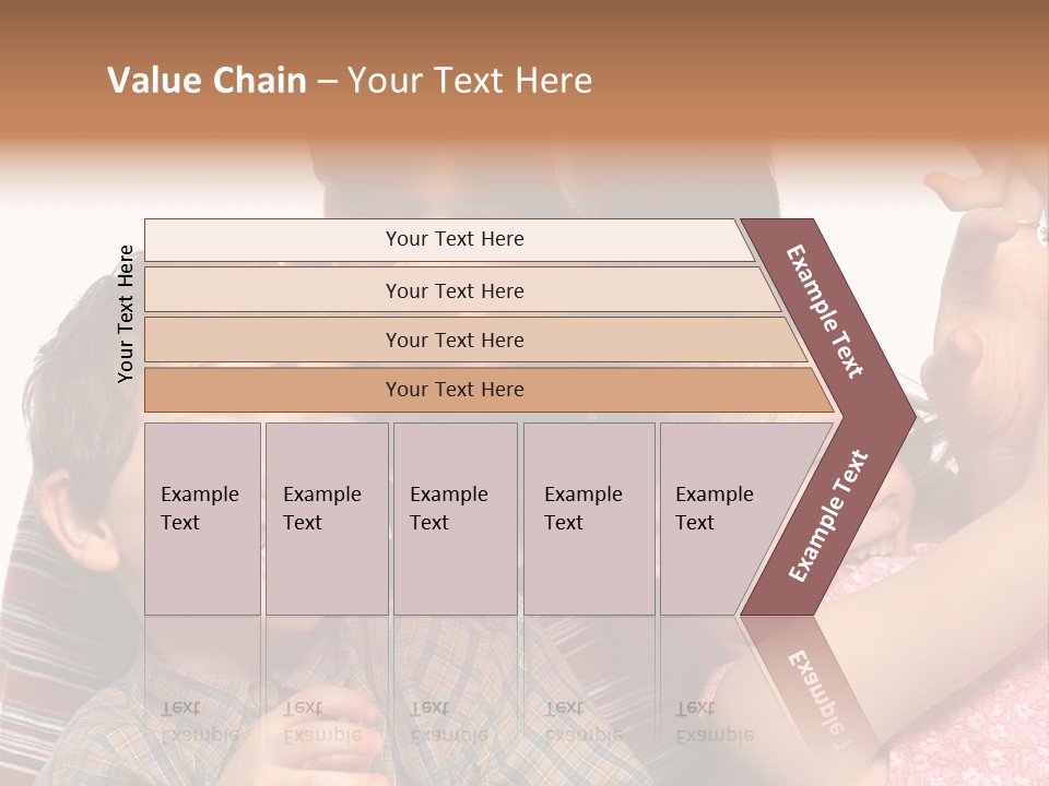 Mother, Daughter And Son PowerPoint Template
