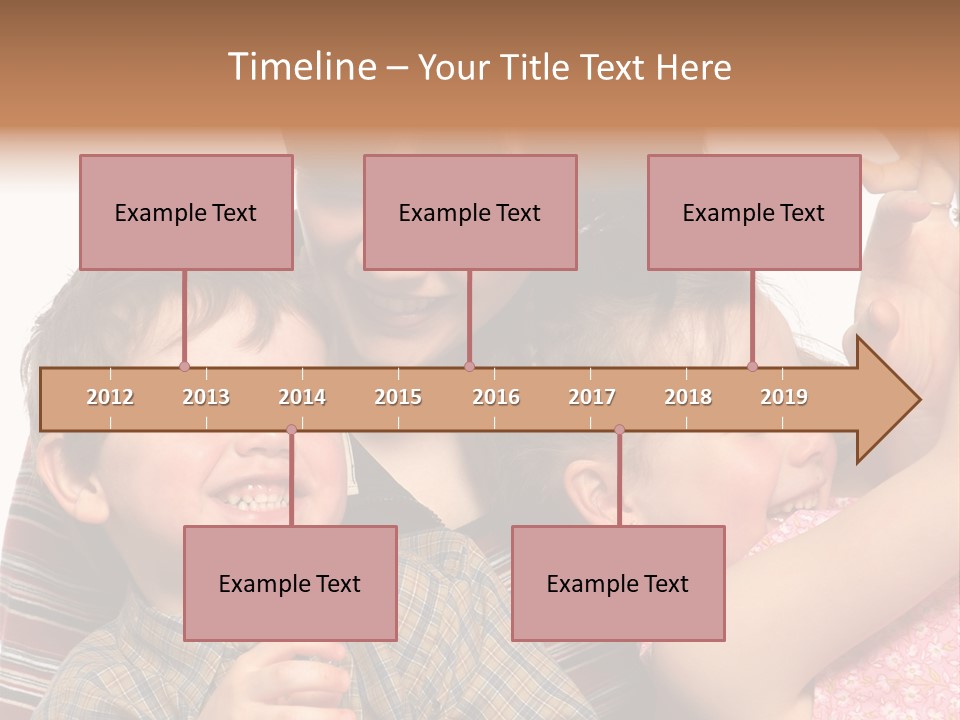 Mother, Daughter And Son PowerPoint Template