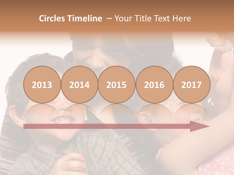 Mother, Daughter And Son PowerPoint Template