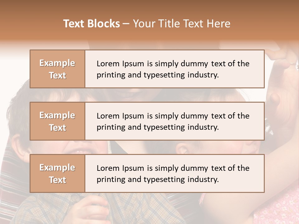 Mother, Daughter And Son PowerPoint Template