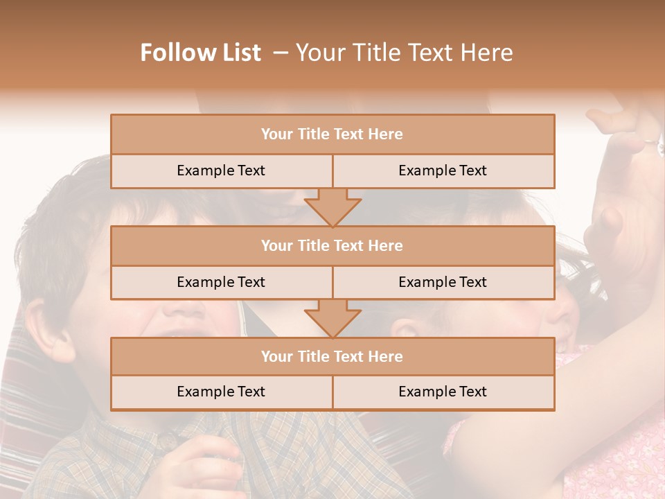 Mother, Daughter And Son PowerPoint Template