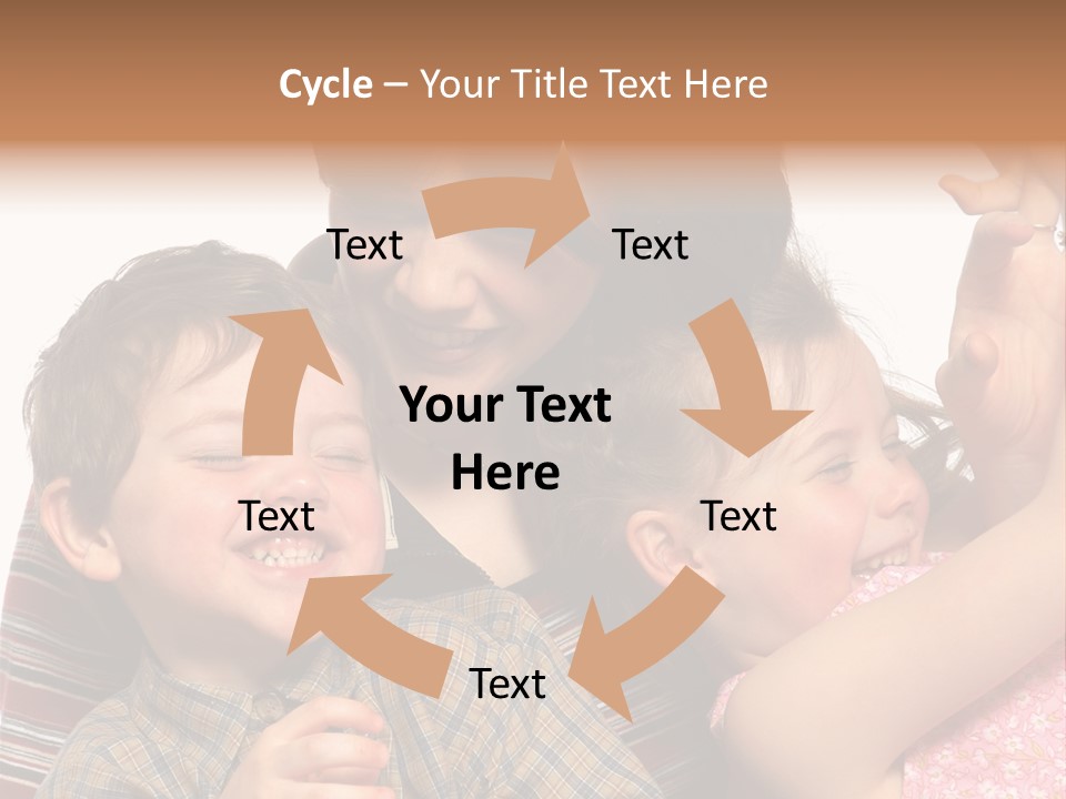 Mother, Daughter And Son PowerPoint Template