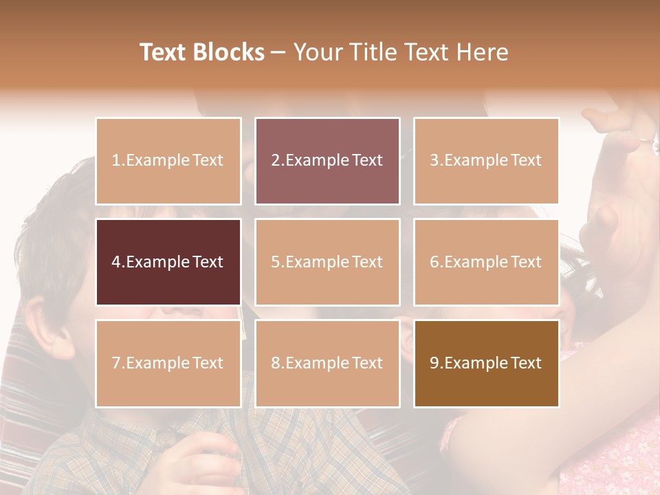 Mother, Daughter And Son PowerPoint Template