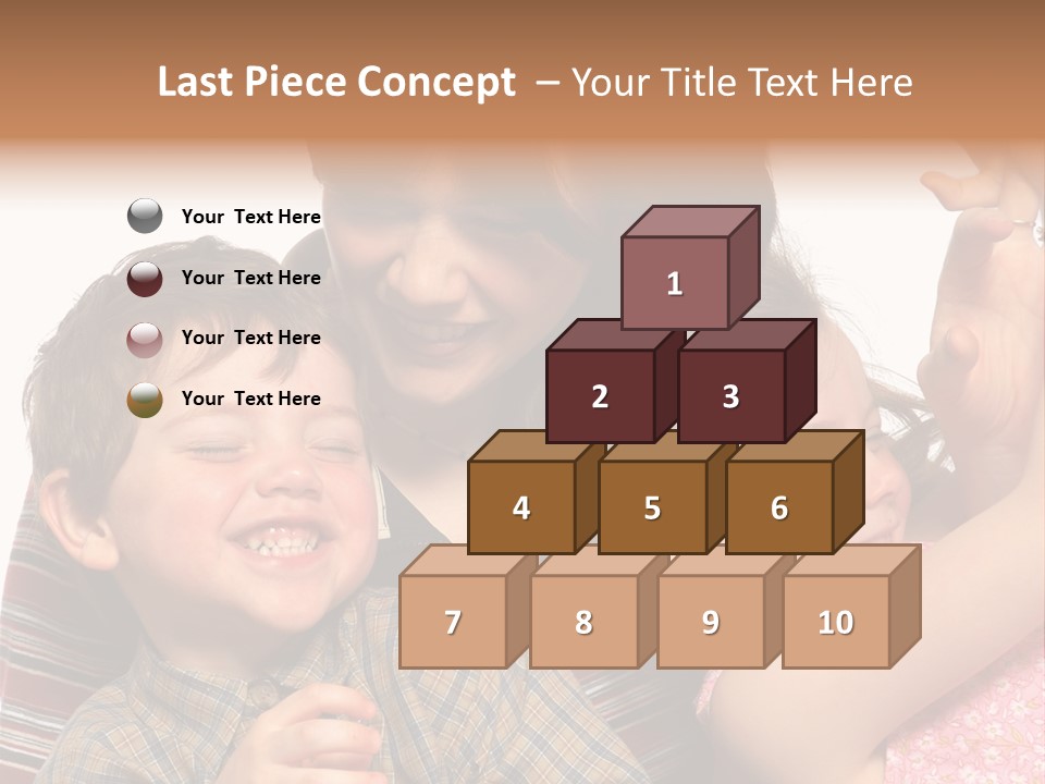 Mother, Daughter And Son PowerPoint Template