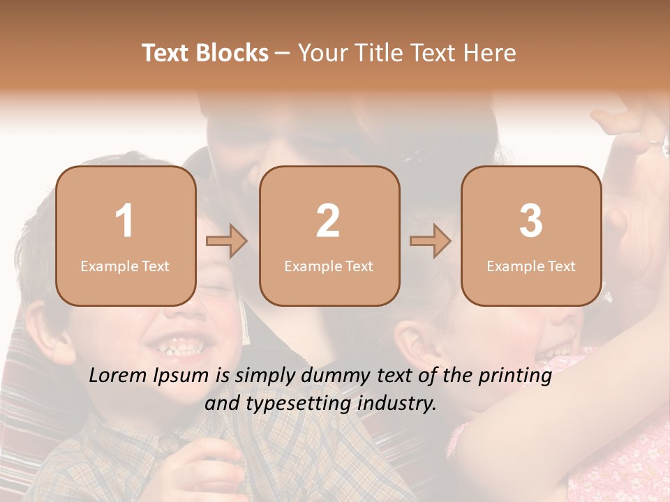 Mother, Daughter And Son PowerPoint Template