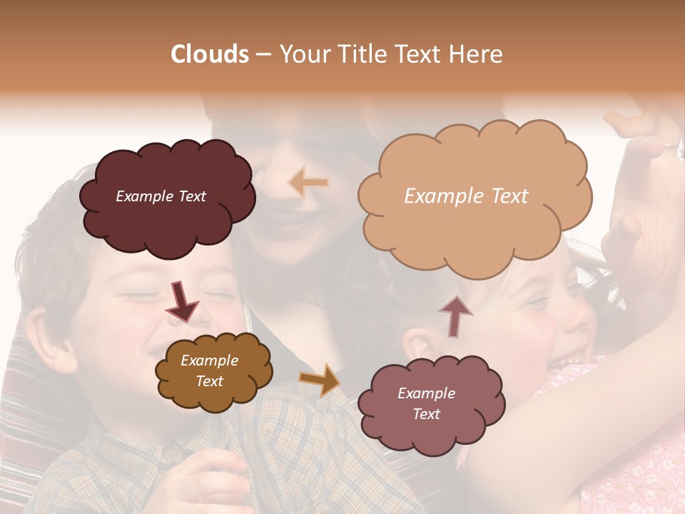 Mother, Daughter And Son PowerPoint Template