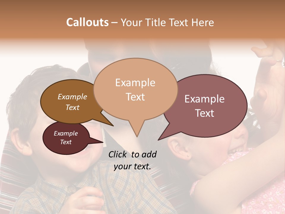 Mother, Daughter And Son PowerPoint Template