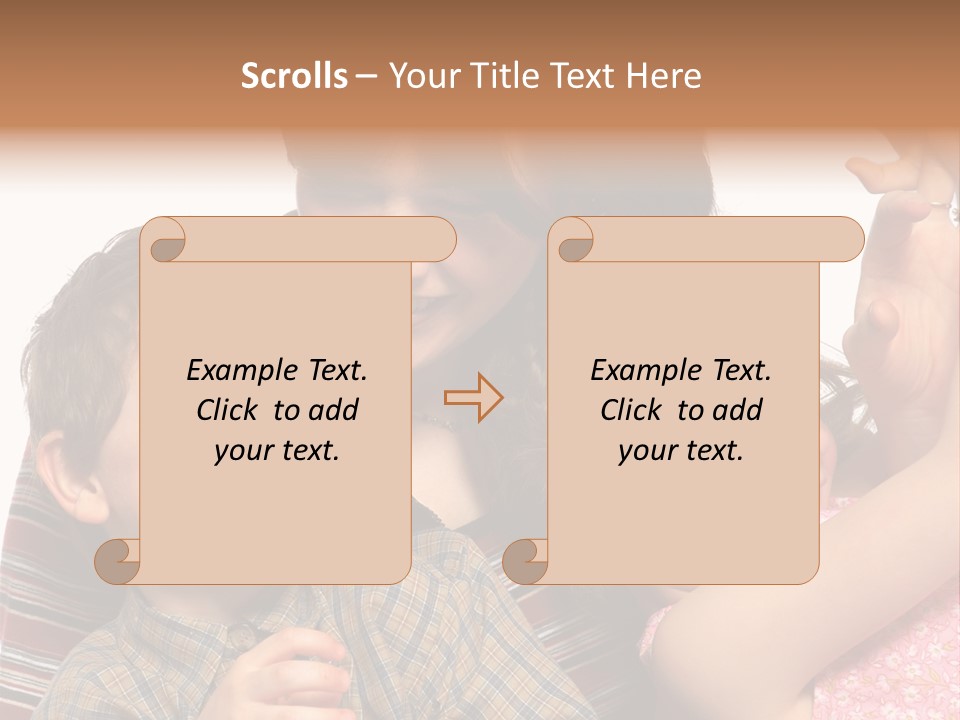 Mother, Daughter And Son PowerPoint Template