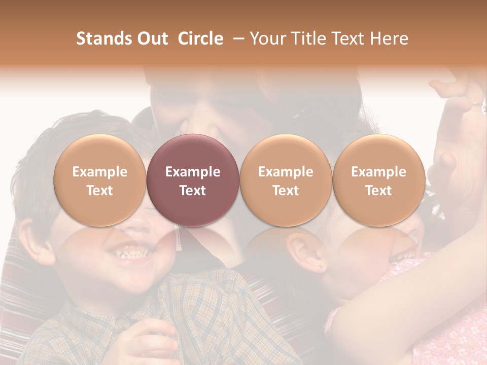 Mother, Daughter And Son PowerPoint Template