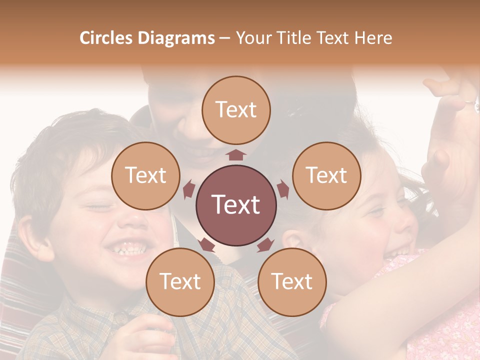 Mother, Daughter And Son PowerPoint Template