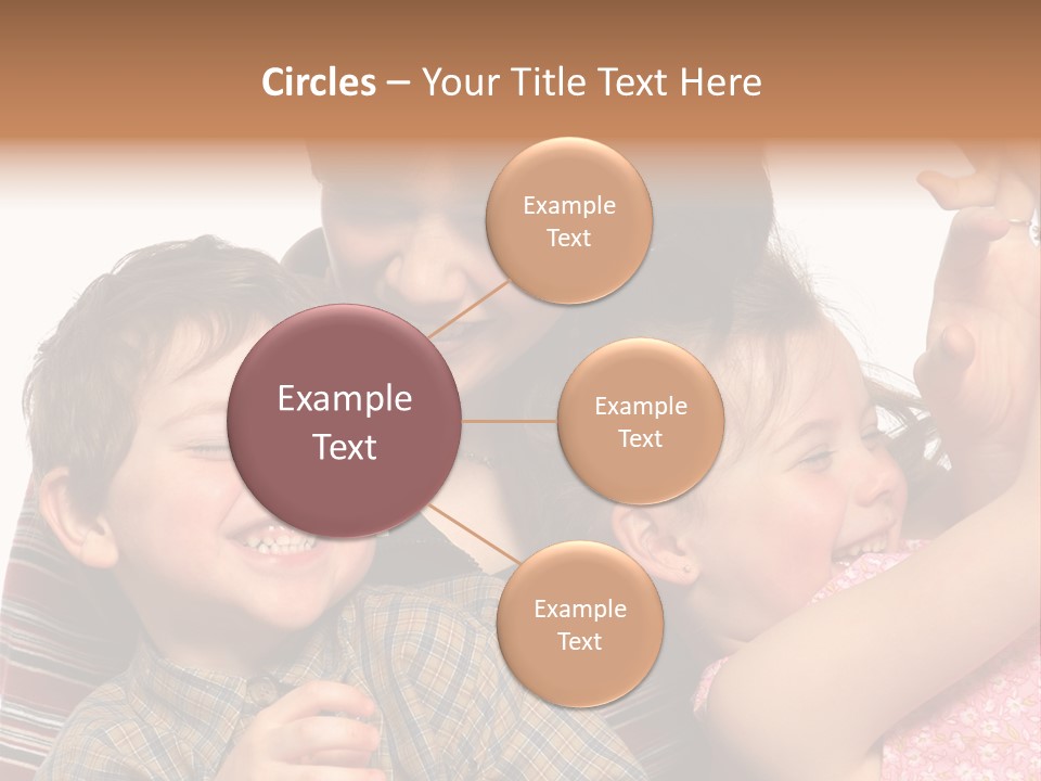 Mother, Daughter And Son PowerPoint Template