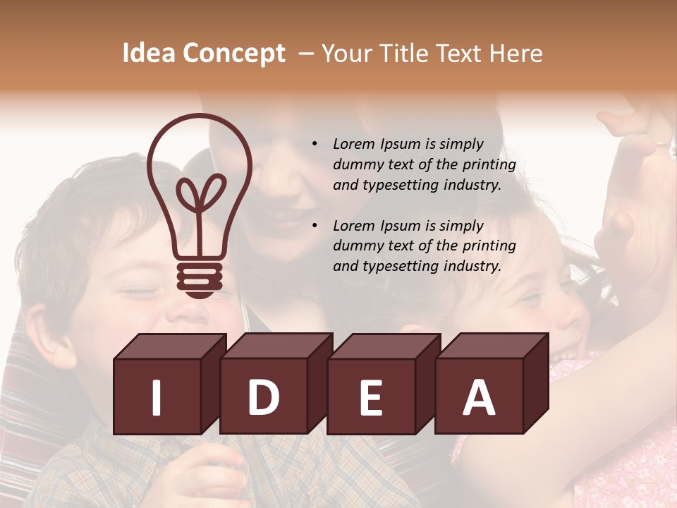 Mother, Daughter And Son PowerPoint Template