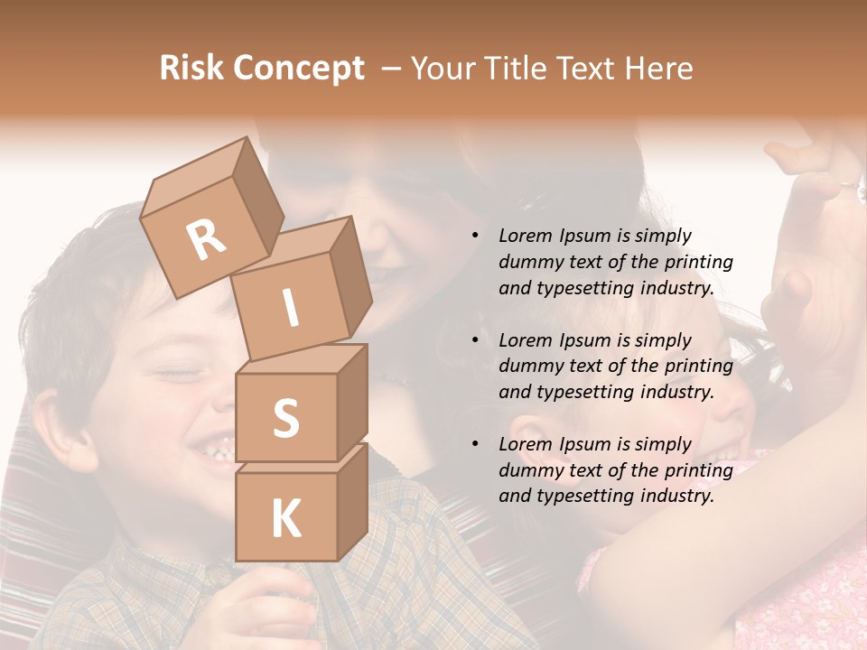 Mother, Daughter And Son PowerPoint Template