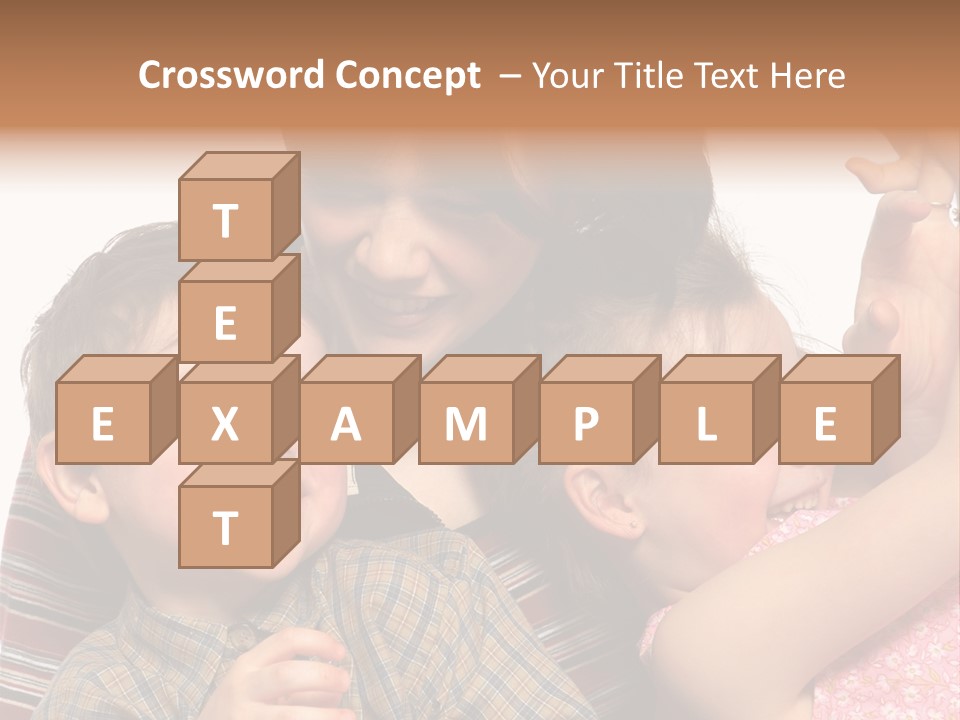Mother, Daughter And Son PowerPoint Template